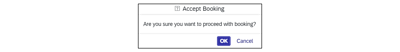 Screenshot of Accept booking popup