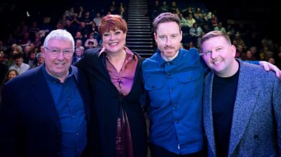 Gregor Fisher, Pauline McLean, Bryce Hart and Greg McHugh at the Only Child screening (Photographer Kirsty Anderson Copyright ý Scotland)