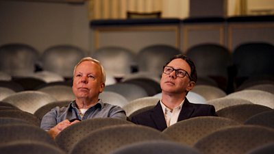 Steve Pemberton and Reece Shearsmith sit in a theatre looking contemplative