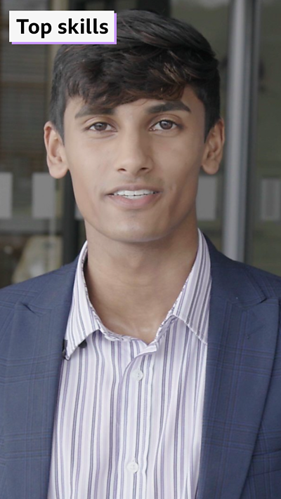 Omar talking about his job as a chartered management degree apprentice