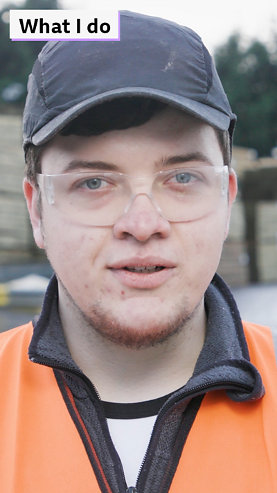 Callum talking about his job as a machine operator