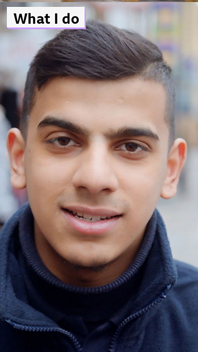 Kawser talking about his job as a civil engineering apprentice