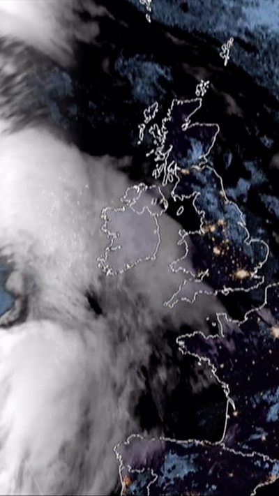 Satellite image shows massive storm cloud looming over the UK