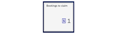 Screenshot of Bookings to claim tile