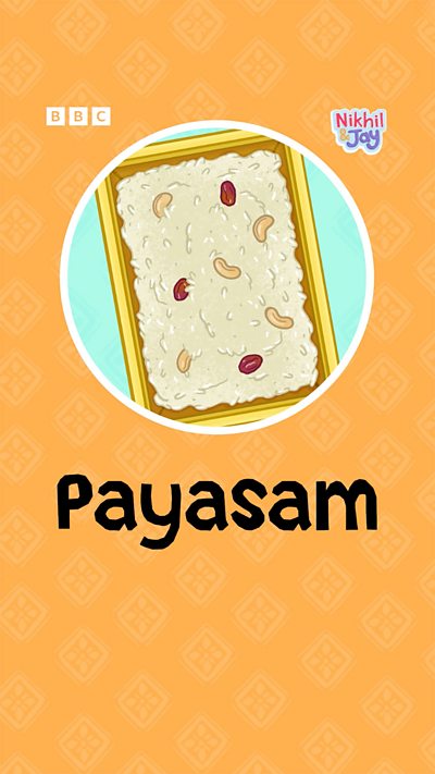 A square dish containing milky rice pudding with nuts and fruit.