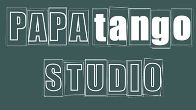 The text 'papatango studio' on a dark green background