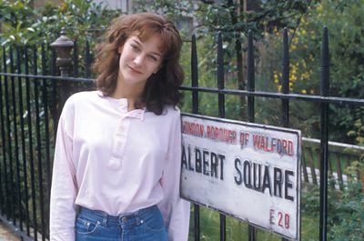 Matilda Ziegler who plays Donna in Eastenders, 1987. Donna was the daughter that Kathy Beale gave for adoption at 15. She comes back to the Square to find Kathy.
