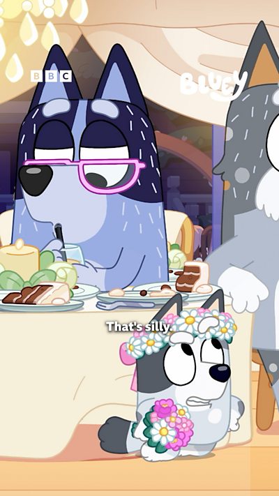 Muffin appears from under the table saying "That's silly.
