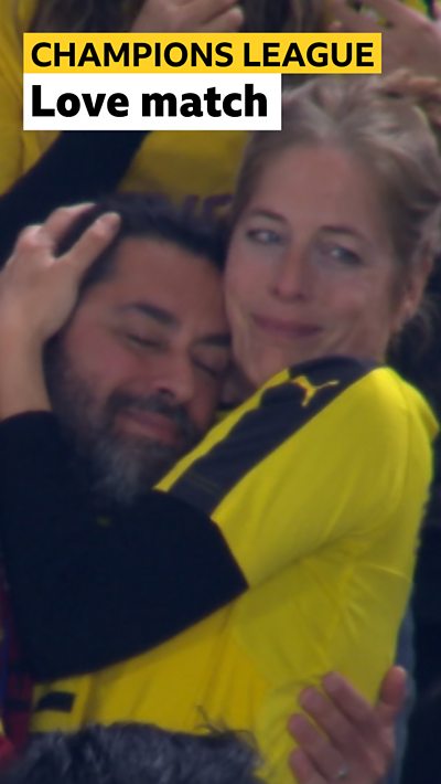 Barcelona and Dortmund fans