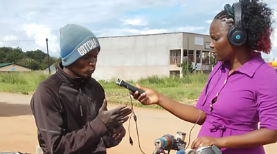 Angela Mtambo interviewing