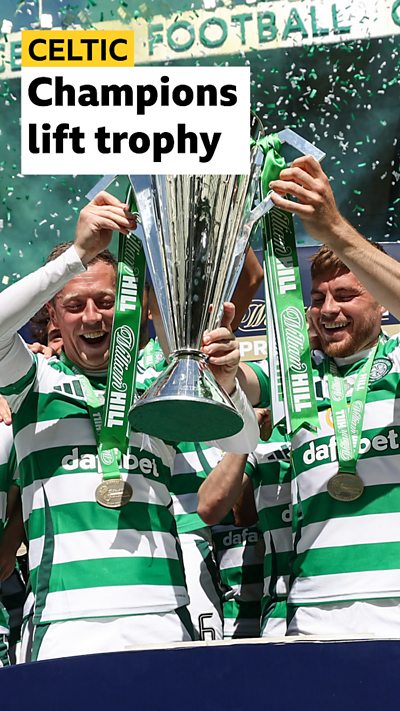 Celtic - Champions lift trophy