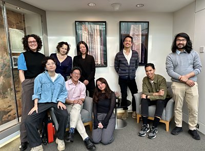 The EAST X ÃÛÑ¿´«Ã½ Writers Mentorship Group: L-R standing: Chloe Tucker; Manda Levin; Lydia Rui; John Jackson; David Cheung. L-R sitting: AJ Yi; JT Wong; Kayla Hendy; Rachelle Constant