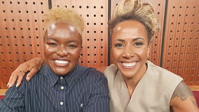 Picture of Nicola Adams and Dame Kelly Holmes smiling to the camera. 