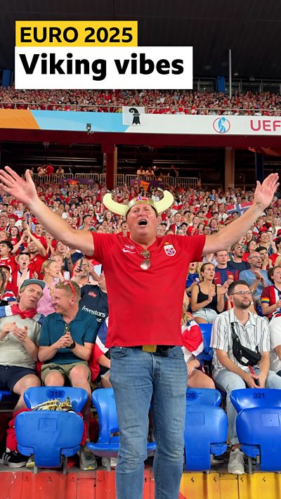 Fan in a viking hat
