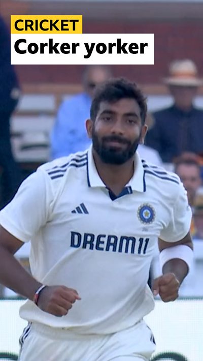 Jasprit Bumrah celebrates a wicket