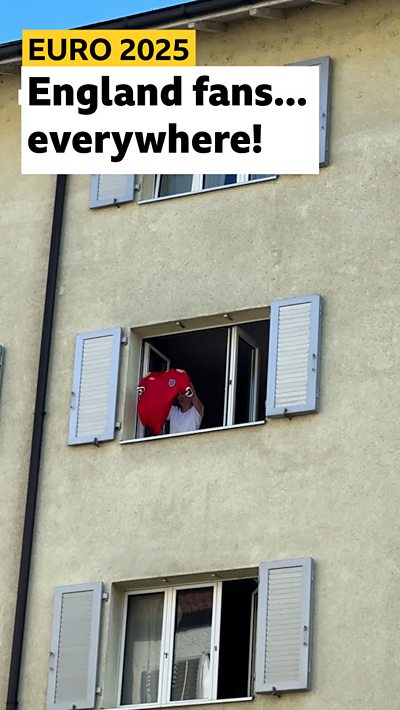 England fans coming out of ...windows!