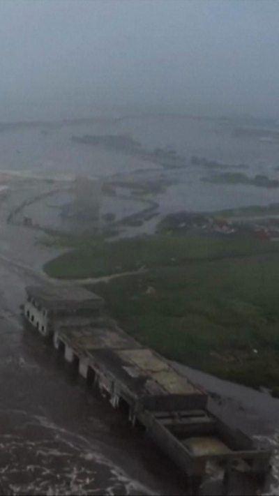 Waves in Russia town