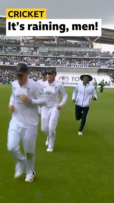 England players running off the field