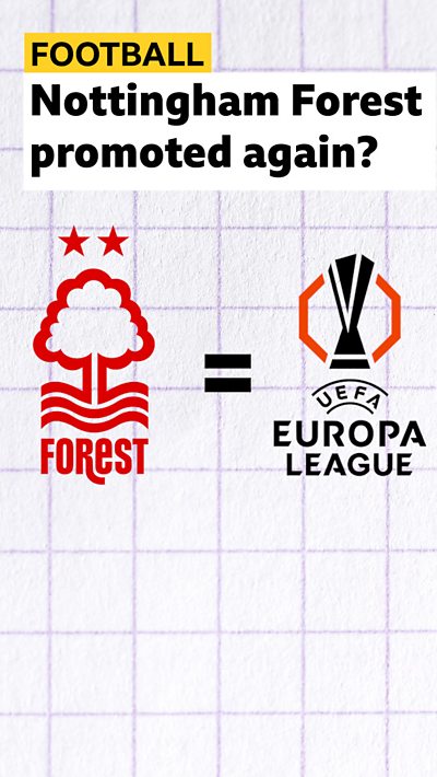 Forest badge next to equals sign next to Europa League logo
