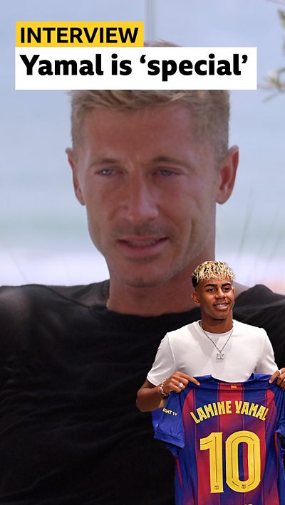 Robert Lewandowski and Lamine Yamal