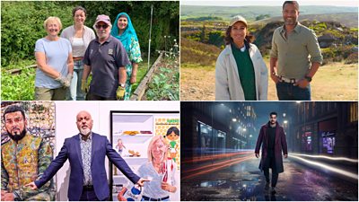 Stills from Gardeners World, Countryfile, Extraordinary Portraits and Virdee