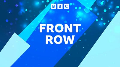Artwork for BBC Radio 4's Front Row, featuring the title on a blue background.