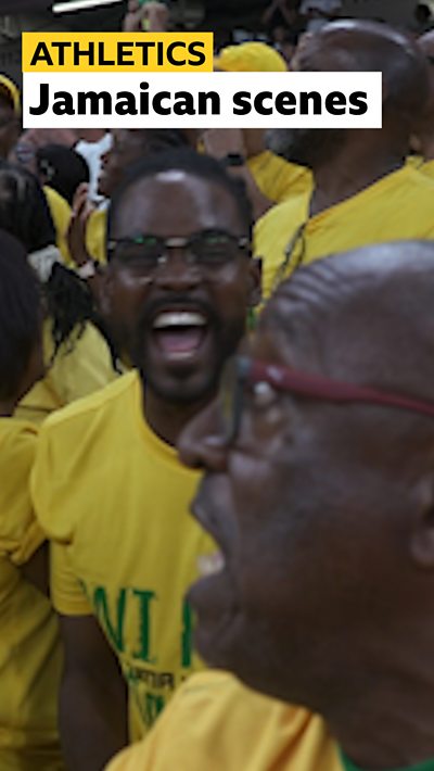 Jamaican fans celebrating