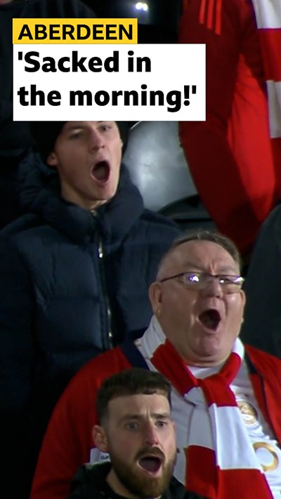 Aberdeen fans berate Dons boss Jimmy Thelin