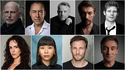 A collage of headshots featuring the cast of Vigil series 3