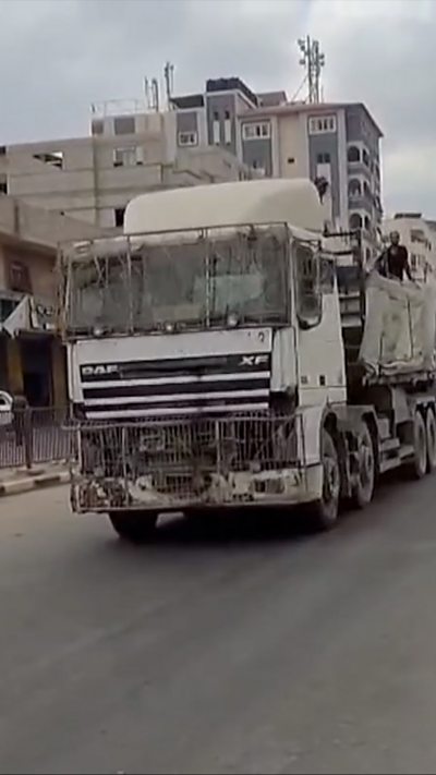 Aid truck on the road