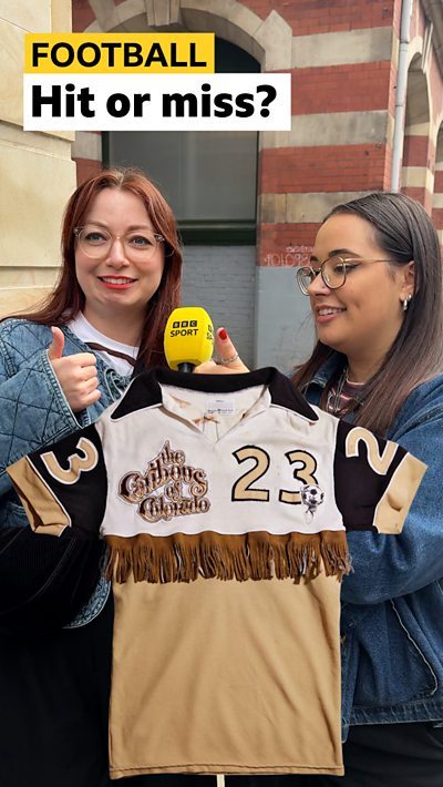Two women and football shirt