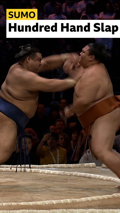 Sumo wrestlers at the Grand Sumo Tournament in London