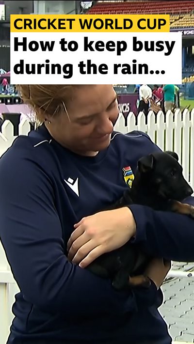 Nadine de Klerk holding a dog