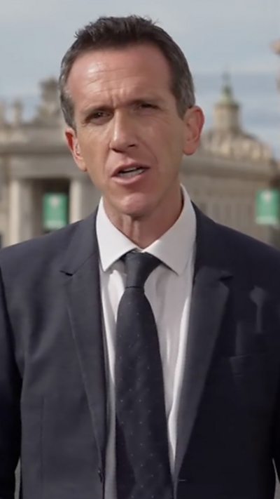 A close-up of correspondent Mark Lowen reporting from the Vatican
