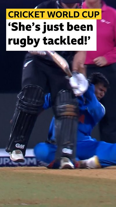 New Zealand's Brooke Halliday and India's Deepti Sharma