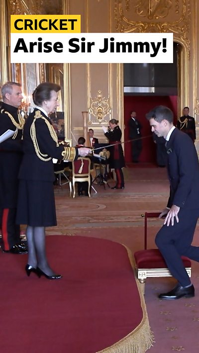 Jimmy Anderson knighted at Windsor Castle