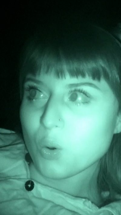 Abby in night vision.
