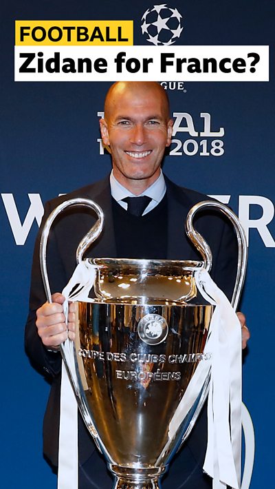 Zinedine Zidane with the Champions League trophy