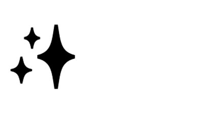 A series of three black stars of differing sizes arranged diagonally on a white background