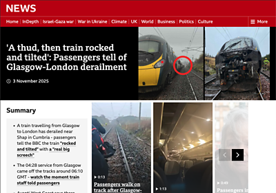A screenshot of a 鶹 News live reporting page