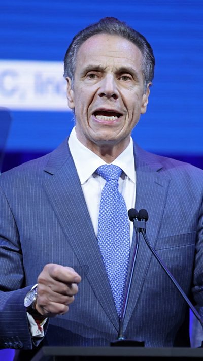 New York City mayoral candidate Andrew Cuomo speaks during an election night event.