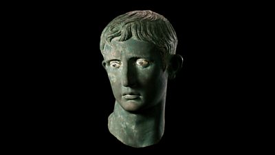 Ancient bust of Augustus, the Roman emperor 