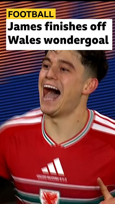 Daniel James scores Wales fourth goal