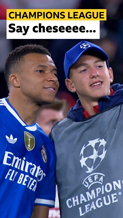 Kylian Mbappe and ball boy