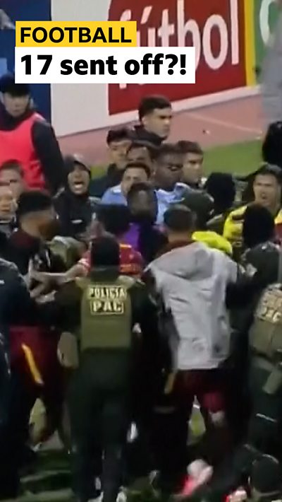 Mass brawl in Copa Bolivia tie