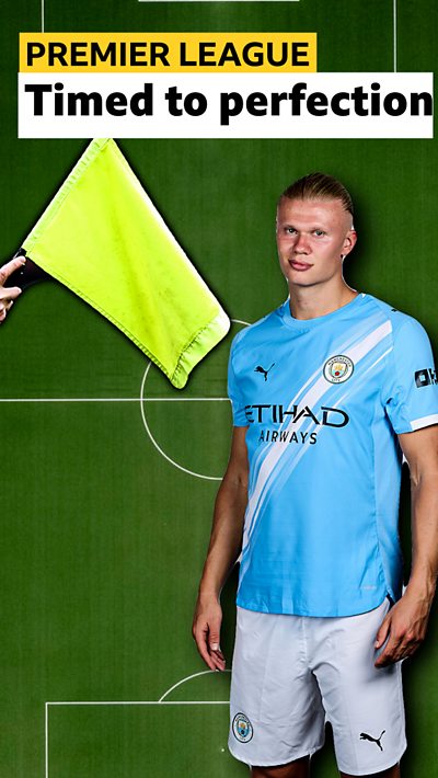 Erling Haaland and an offside flag