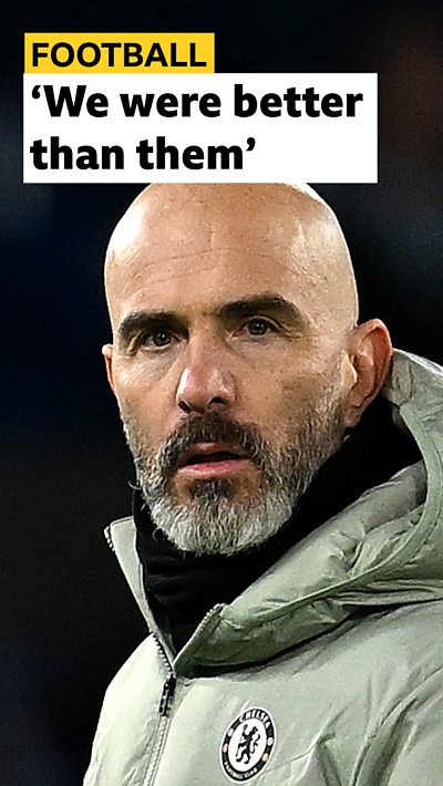 An photo of Enzo Maresca with headline text added.