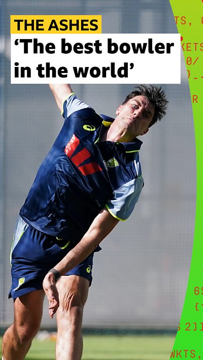 Australia captain Pat Cummins bowling in the nets. He is wearing a blue Australia training top and blue shorts.