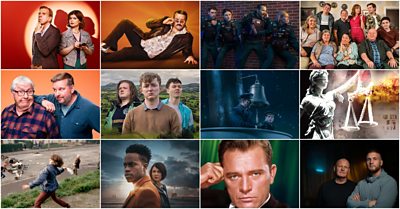 A collage of stills of programmes commissioned from Scotland, Northern Ireland and Wales