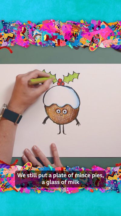 Learn how to draw a Christmas pudding!